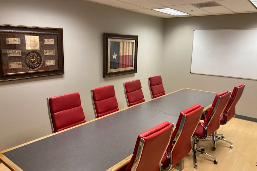 Photo of the Red Room conference room on the 6th floor at Legacy Office Centers