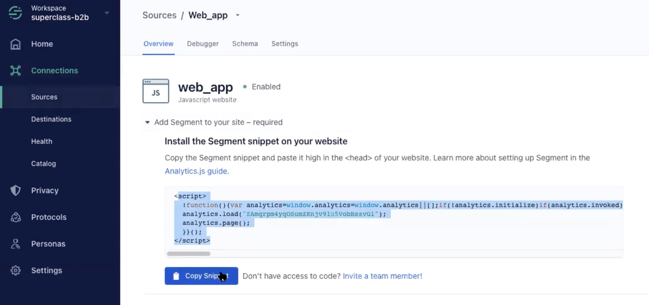 web app header