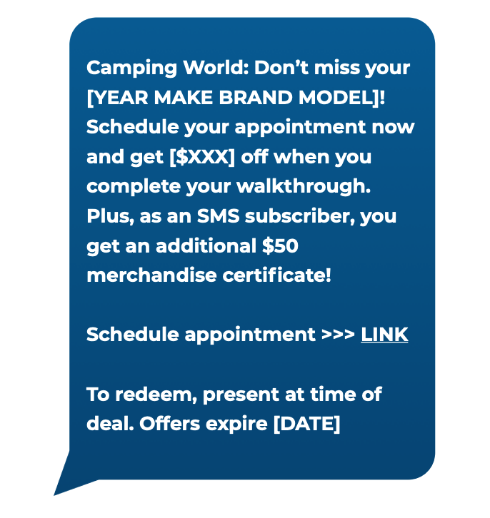 Camping World Twilio Engage Campaign