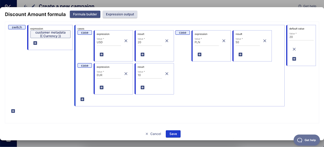 Build campaigns based on custom business data with metadata capabilities.