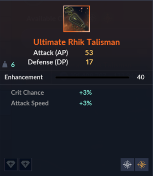Ultimate Rhik Talisman