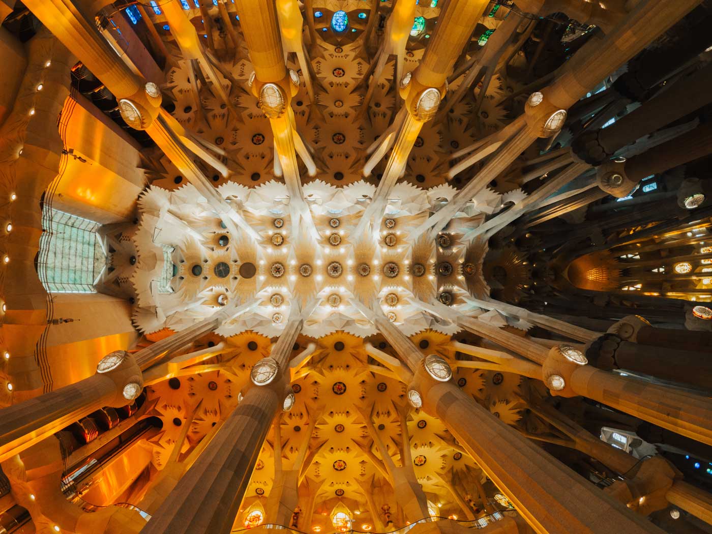 Gaudi Masterpiece Sagrada Familia Basilica - View of the interior
