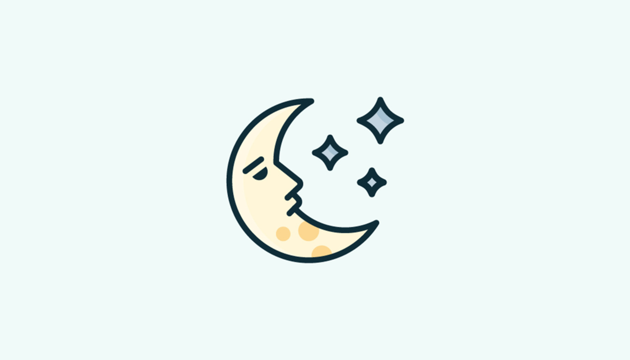 Illustration avec une lune et des étoiles