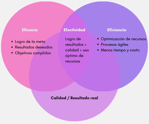diagrama de eficiencia y eficacia