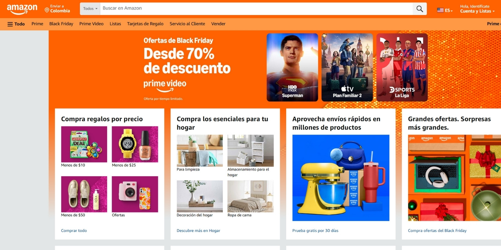 Black Friday Amazon, para envios en LATAM y Colombia