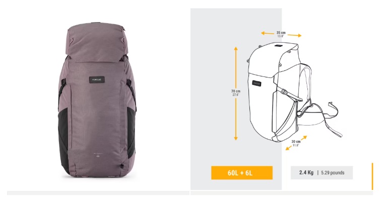 Forclaz Travel 900 60+6 L