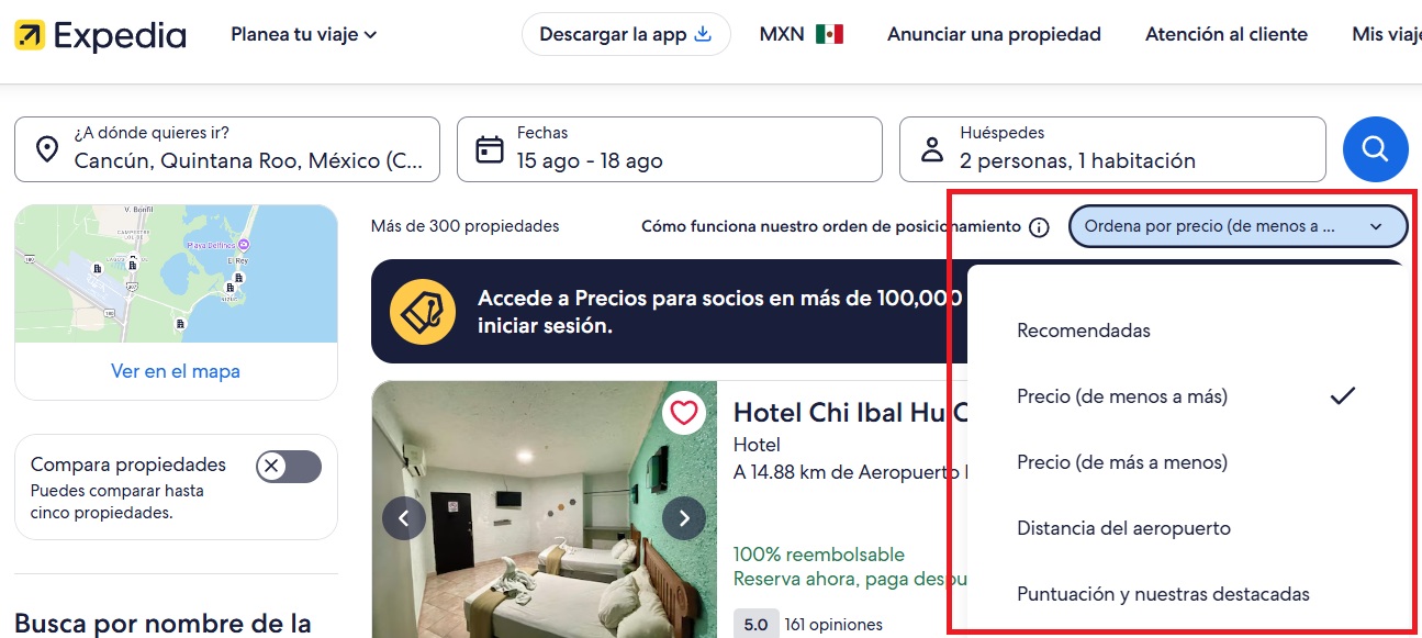 expedia hoteles paso 3.2