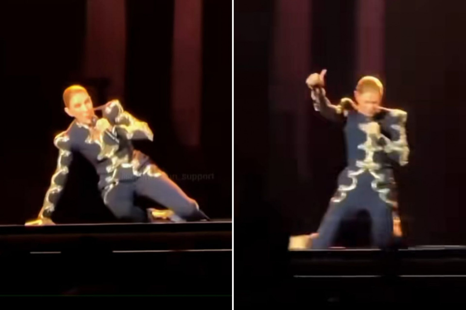 سيلين ديون تقع وتنهض