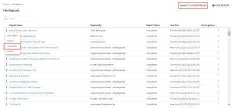FlexReports Subscriptions
