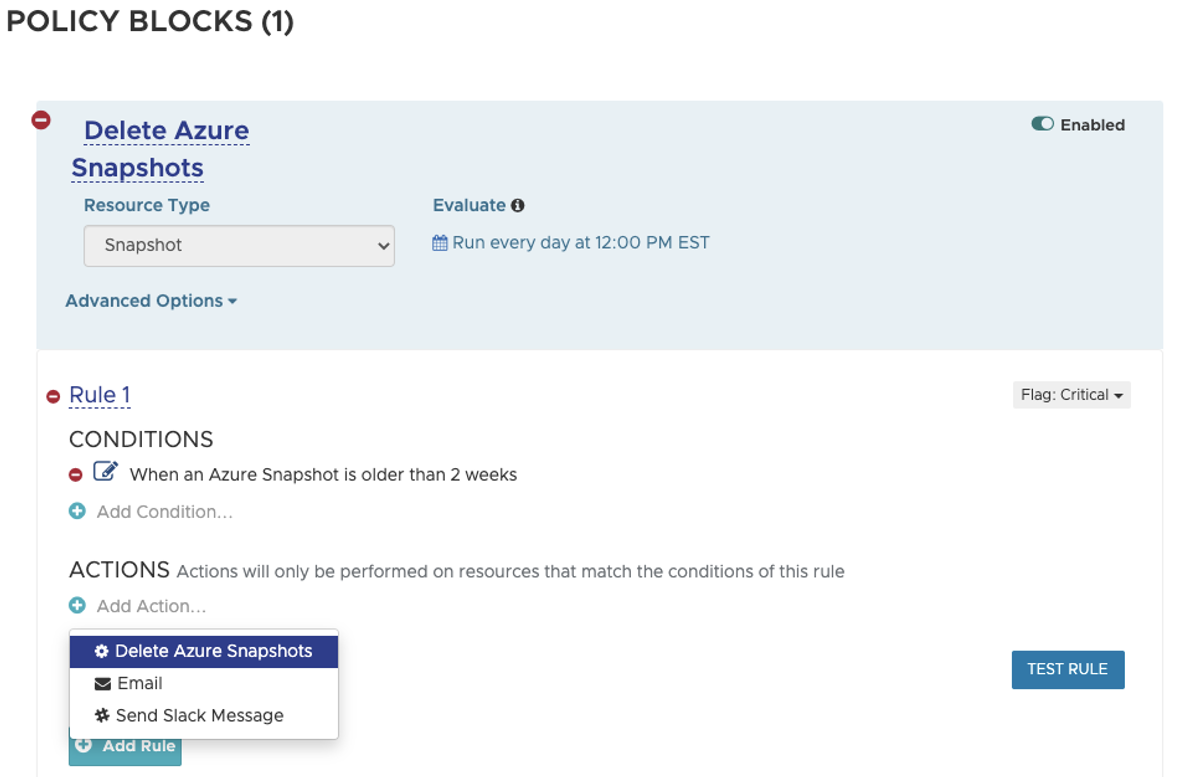 new azure policy action