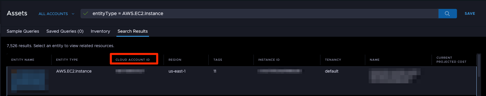 Asset Explorer - Cloud Account ID