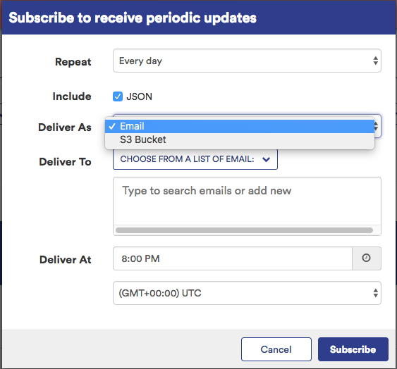 Subscription Delivery to S3 Buckets 2 March 29, 2018