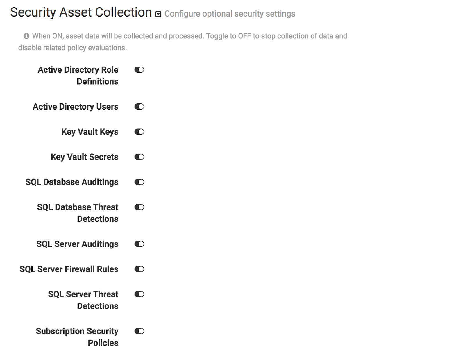 CIS Azure Foundations Security Policy Image from January 31, 2019 Product Update.