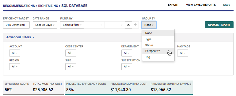 Azure SQL Database Rightsizing July 12, 2018