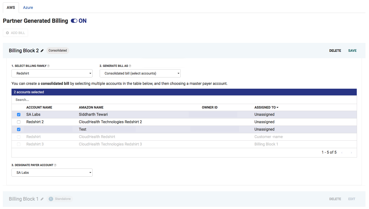 Partner Billing Families November 20, 2018