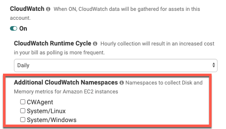 CloudWatch Namespaces