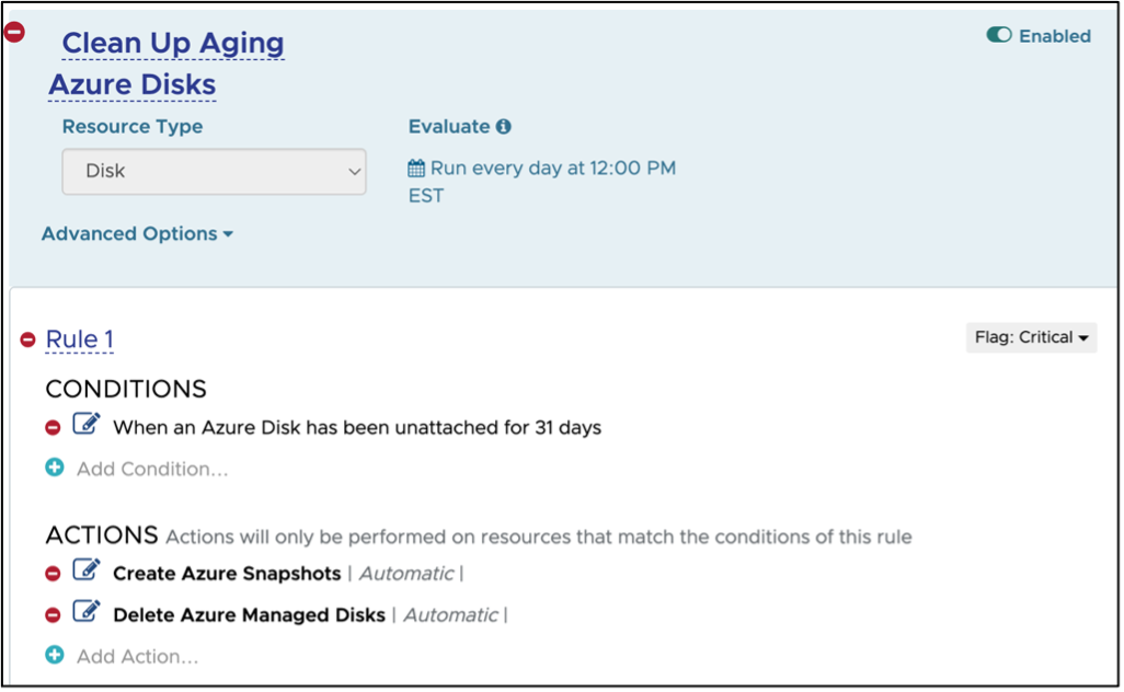 PA azure snapshot disk