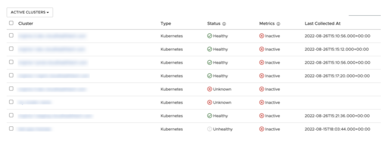 Update to Container Cluster Page