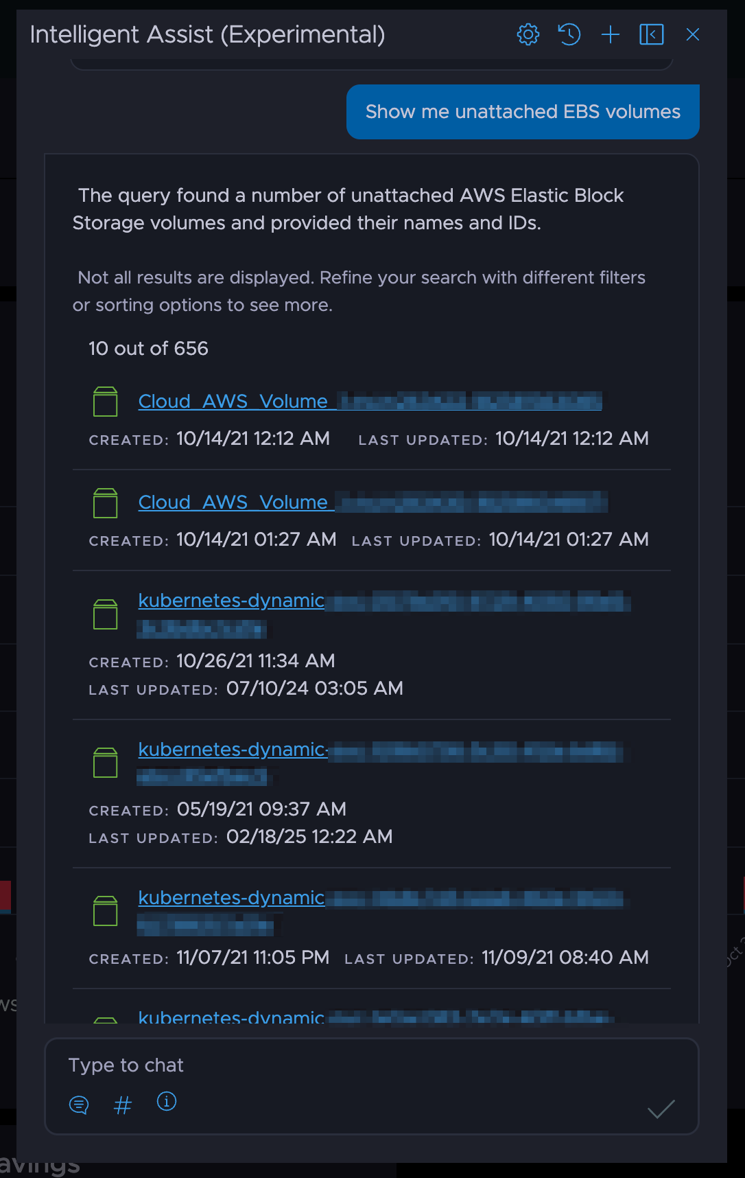 Intelligent Assist support for Asset Queries