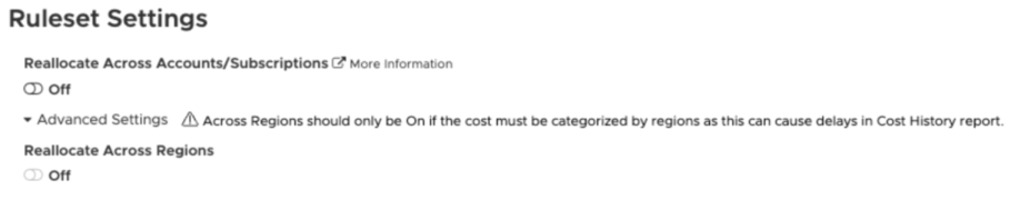Cost Reallocation Toggle Switch