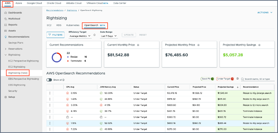 OpenSearch Rightsizing