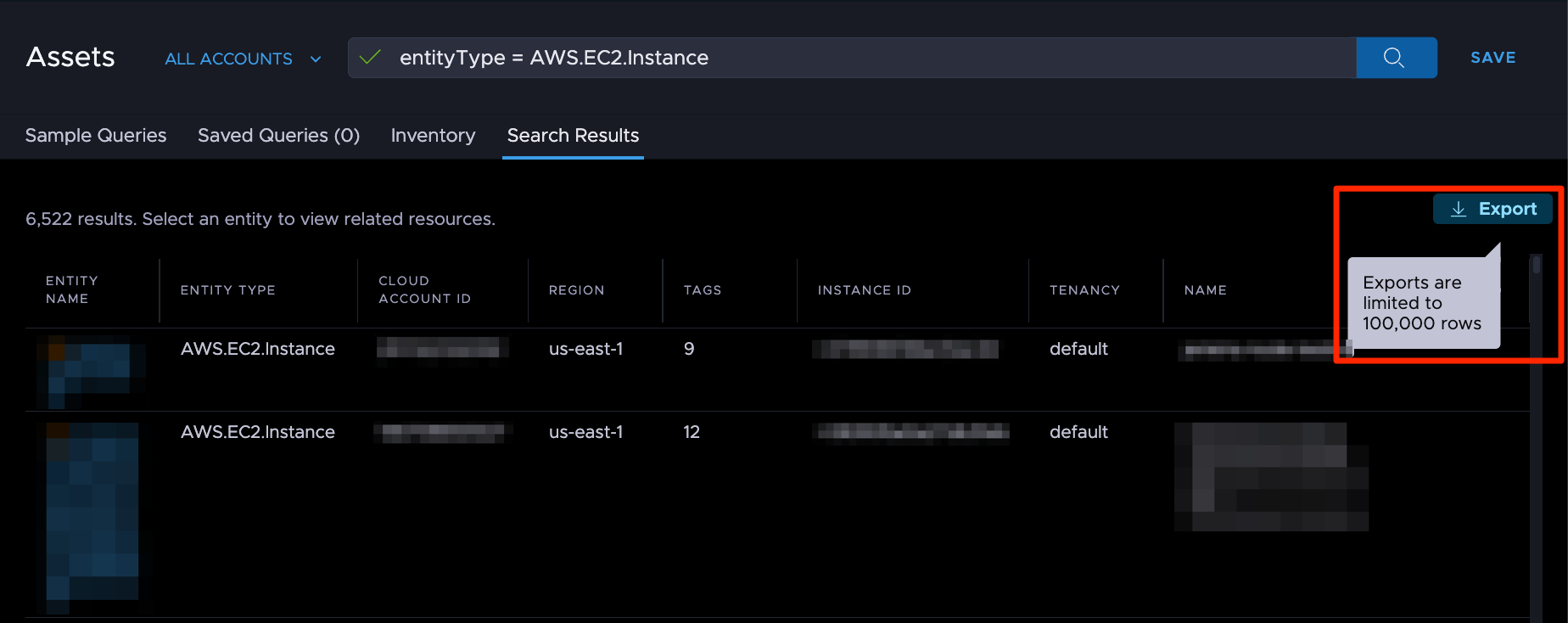 Asset Explorer Export