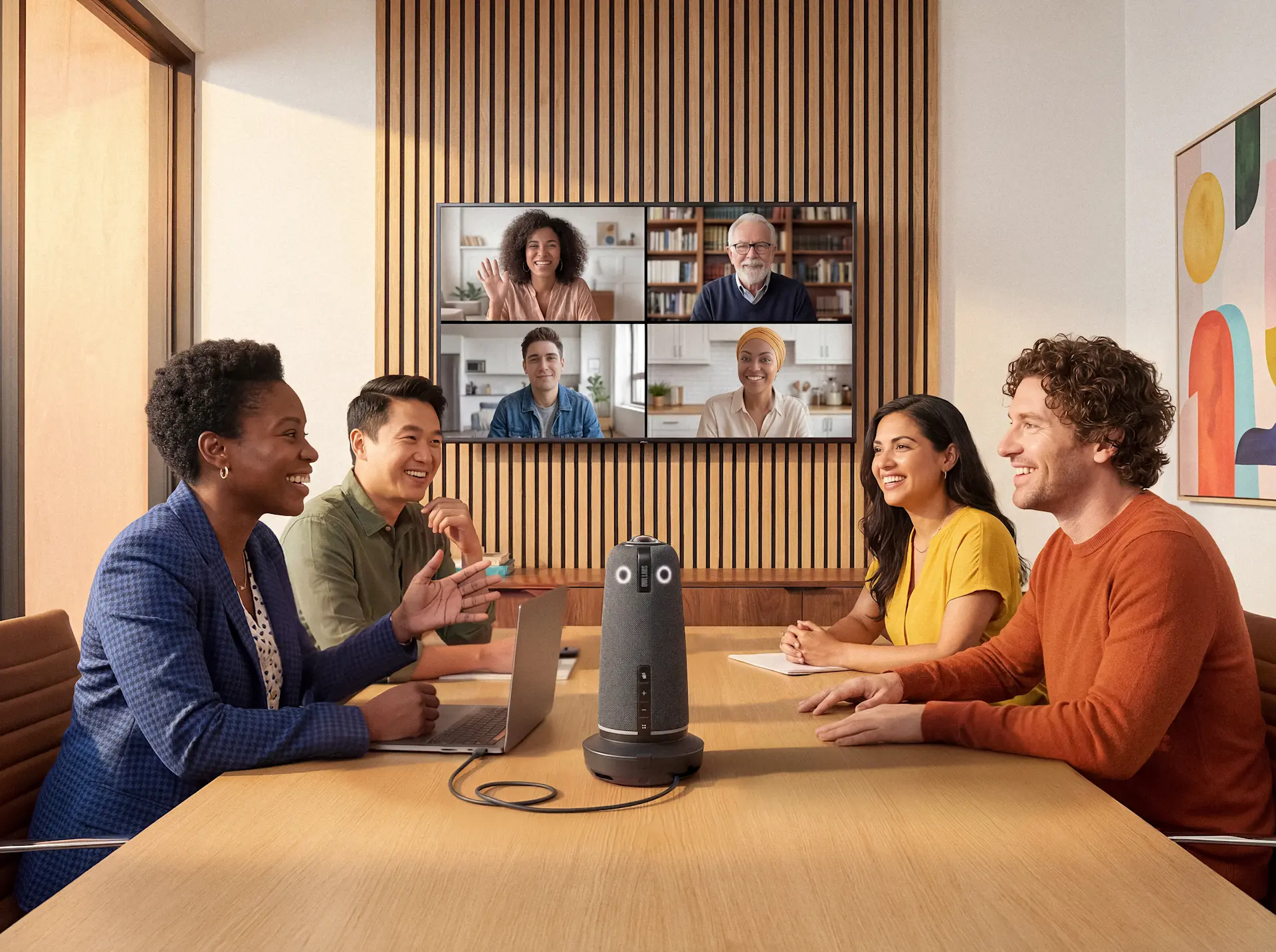 Meeting Owl Hybrid Team Video Conferencing Meeting
