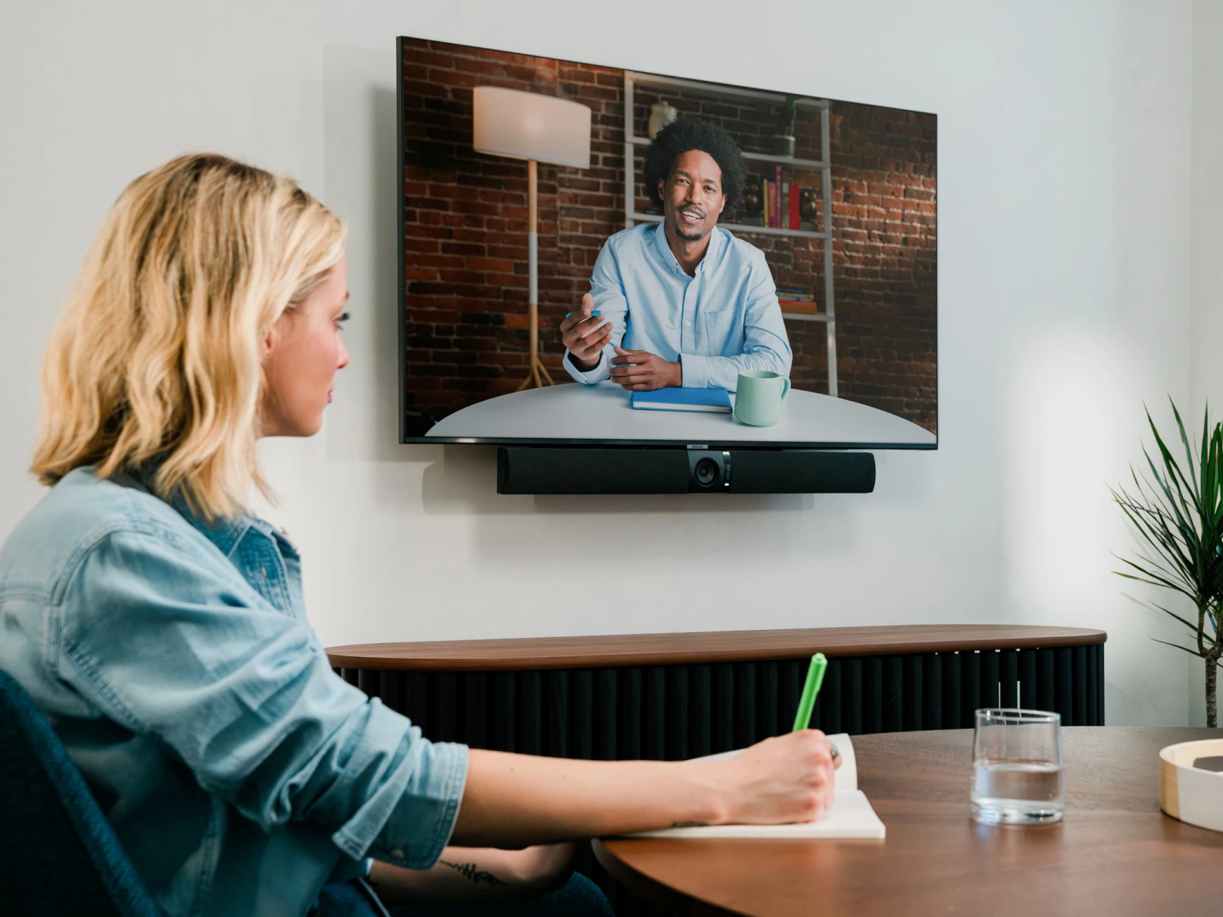 Owl Bar Video Conference Camera in a Conference Room Setting