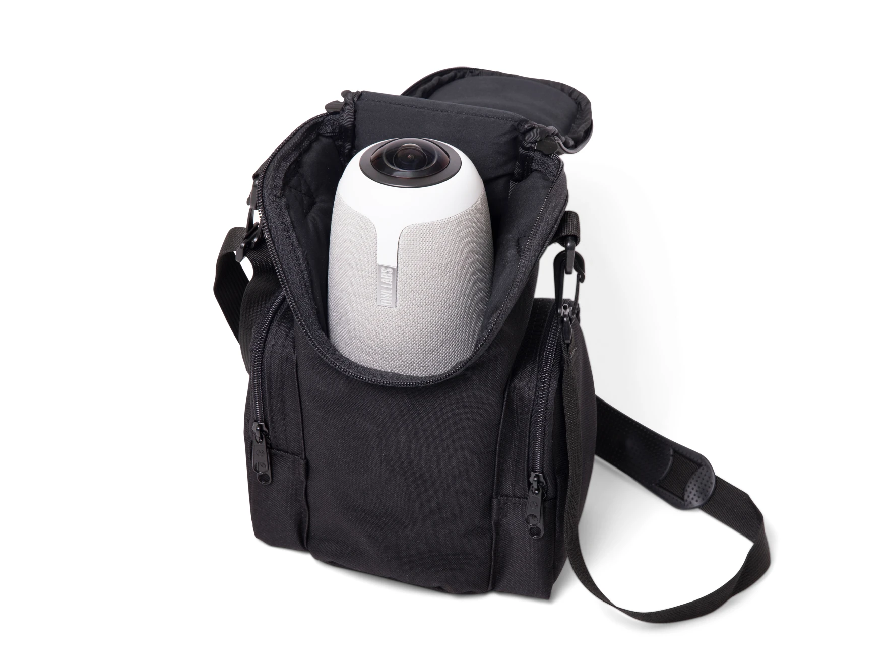 Soft-Sided Meeting Owl Carrying Case - Open with Meeting Owl inside