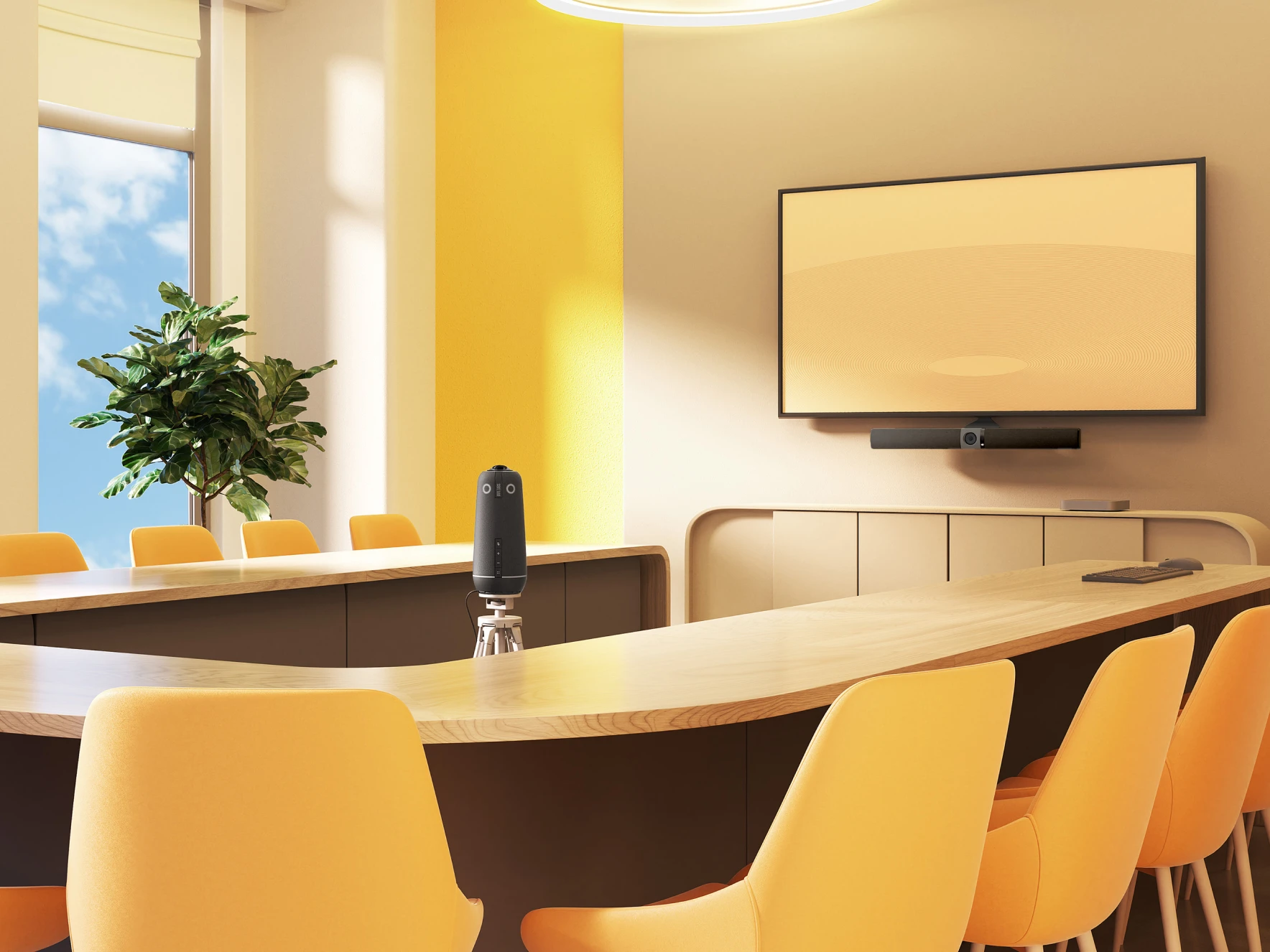 Owl Bar and Meeting Owl in a Video Conferencing Space