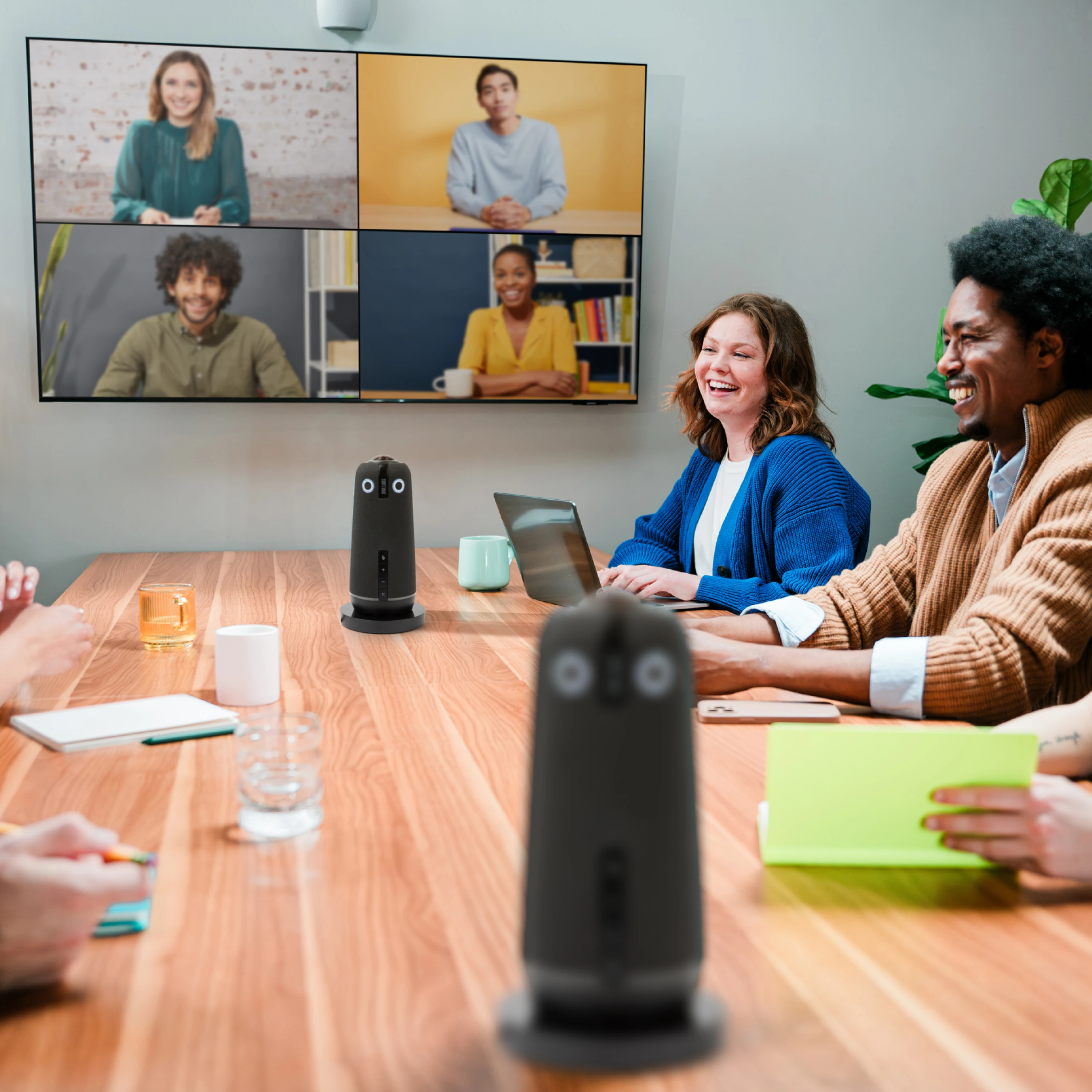 2 Meeting Owl 4+ in a conference room