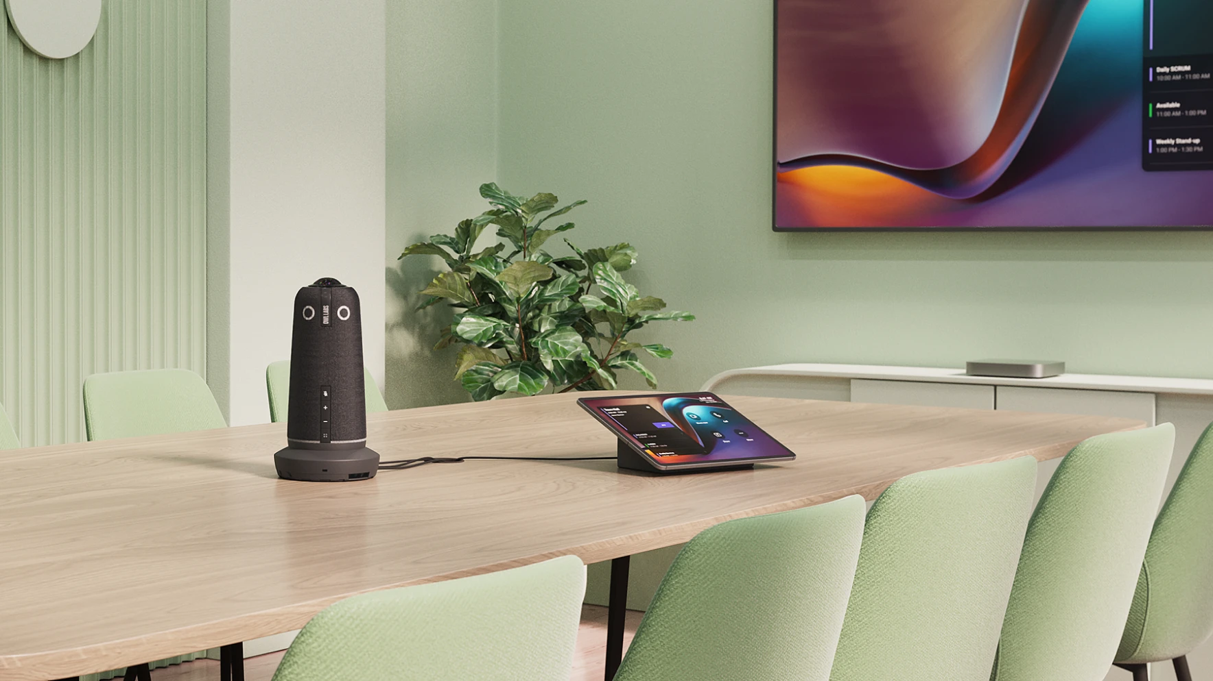 A consistent, more secure setup built around an in-room PC or room system. Walk in and join with less friction, fewer user-side variables, and tighter IT control across rooms and locations.