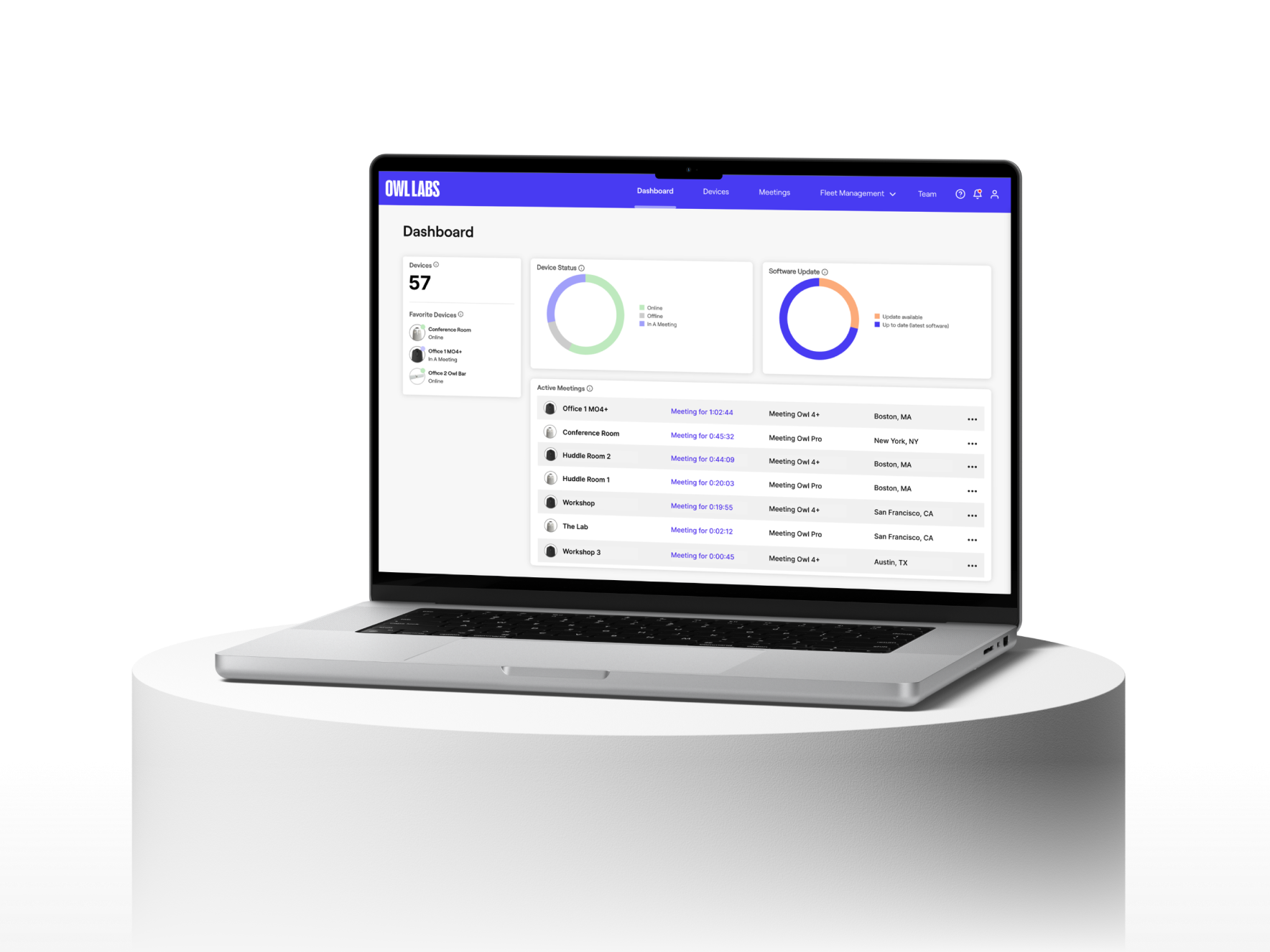 Owl Labs' The Nest displayed on devices