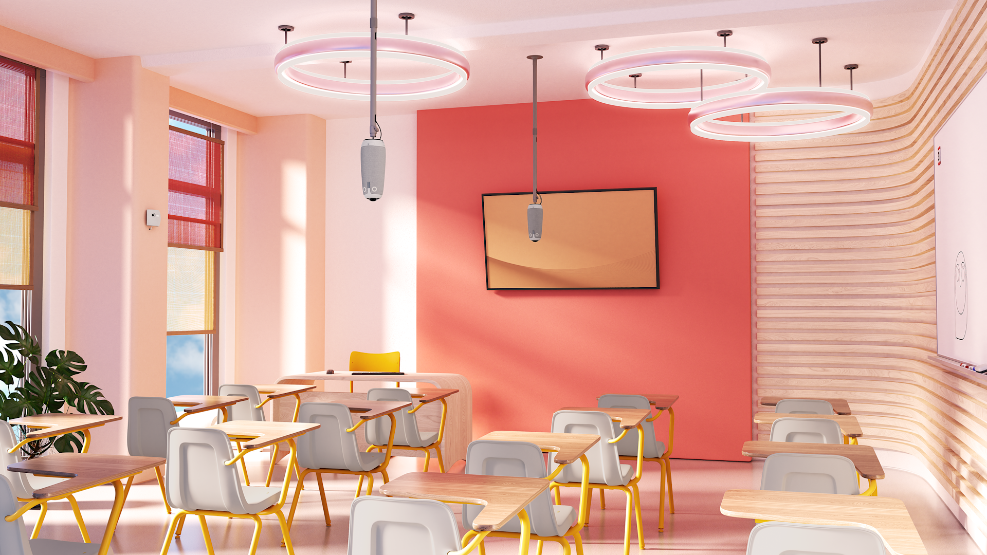 Room Render | Classroom (2MO3+ Ceiling Mount | Full Color