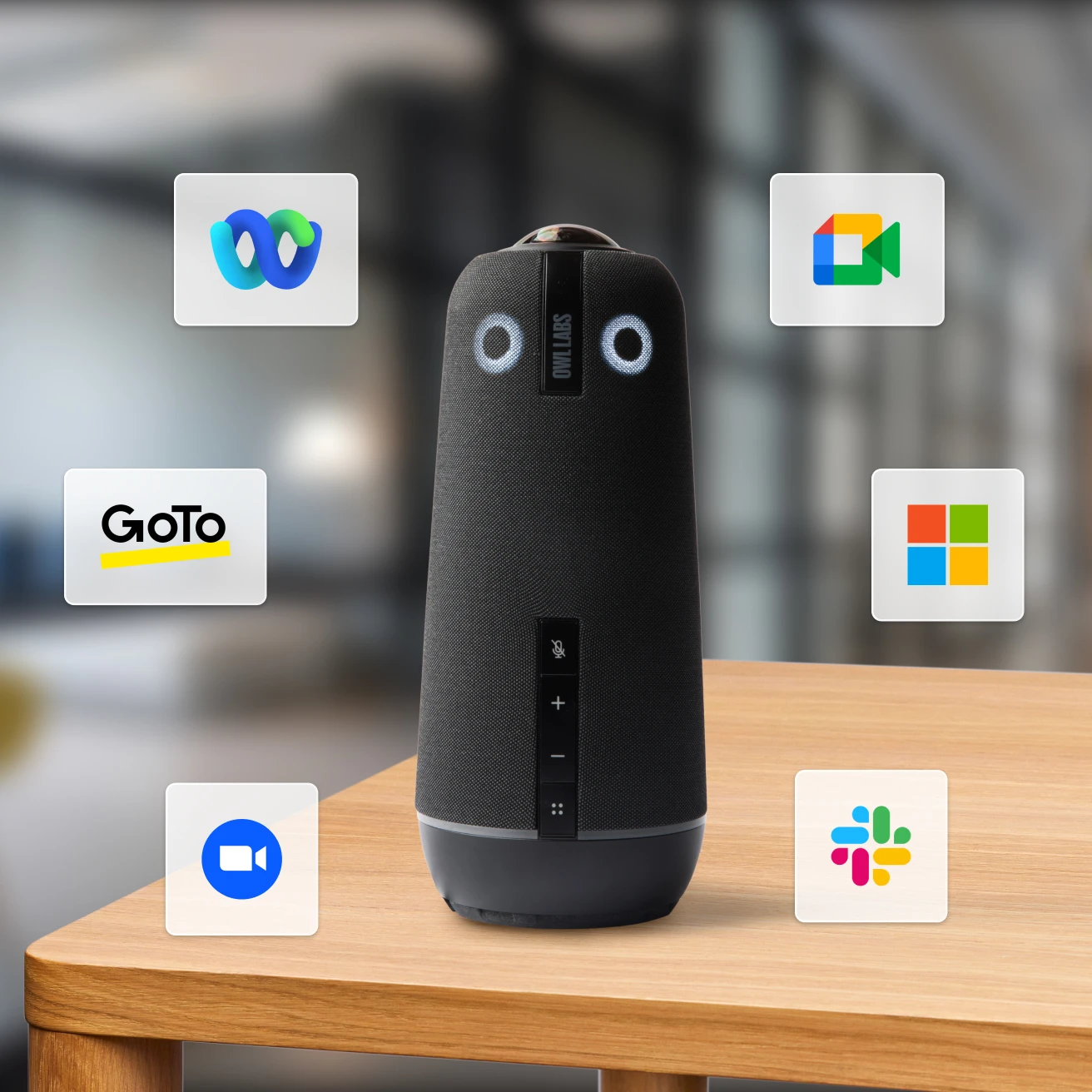 Meeting Owl 4+ for Good with compatible video conferencing software icons