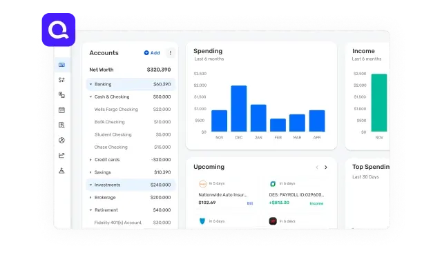 Quicken Simplifi web dashboard view
