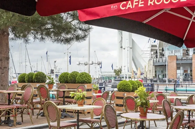 Outside terrace at Cafe Rouge Outside terrace at Cafe Rouge