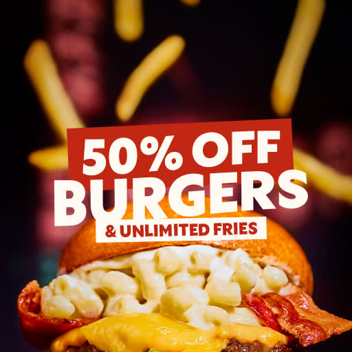 Enjoy 50% off burgers PLUS unlimited fries this November at Frankie & Benny's Enjoy 50% off burgers PLUS unlimited fries this November at Frankie & Benny's