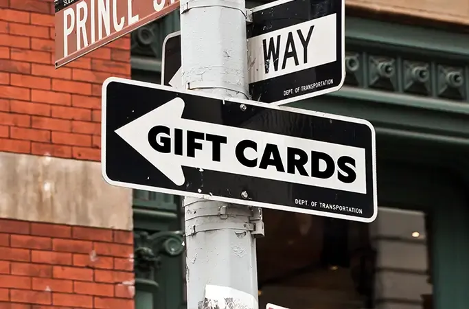 Gift cards section Gift cards section