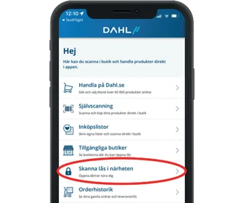 Digital nyckel i Dahl-appen