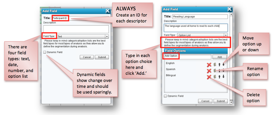 Adding Fields and Variables to a Descriptor Set