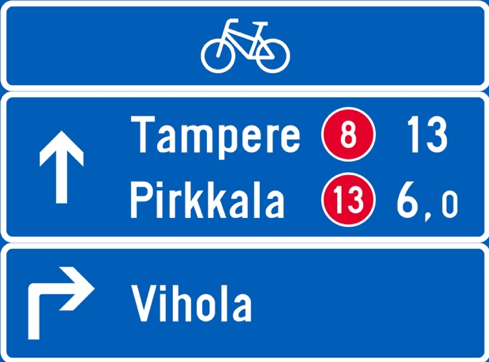 Pyöräilyn suunnistustaulu.