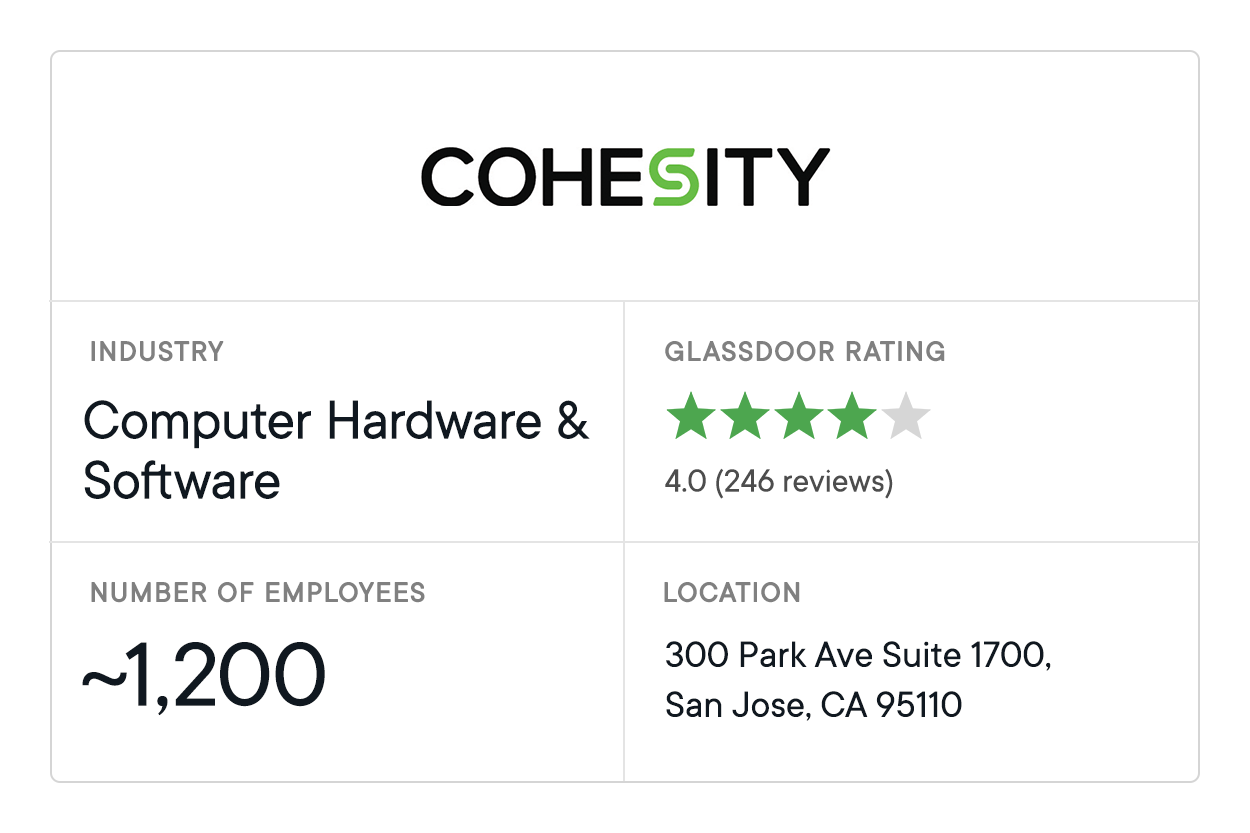 Data Analytics Companies Cohesity