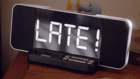 Giphy: Late alarm