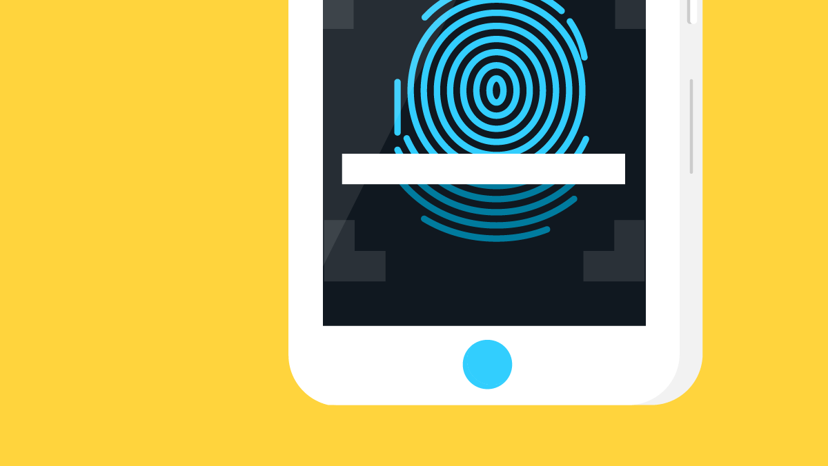 A phone scanning a fingerprint