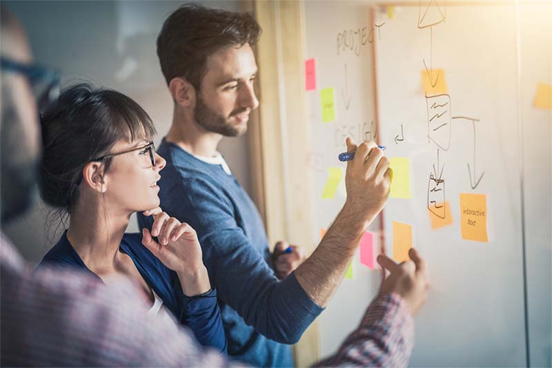 UX UI designer thinking or working