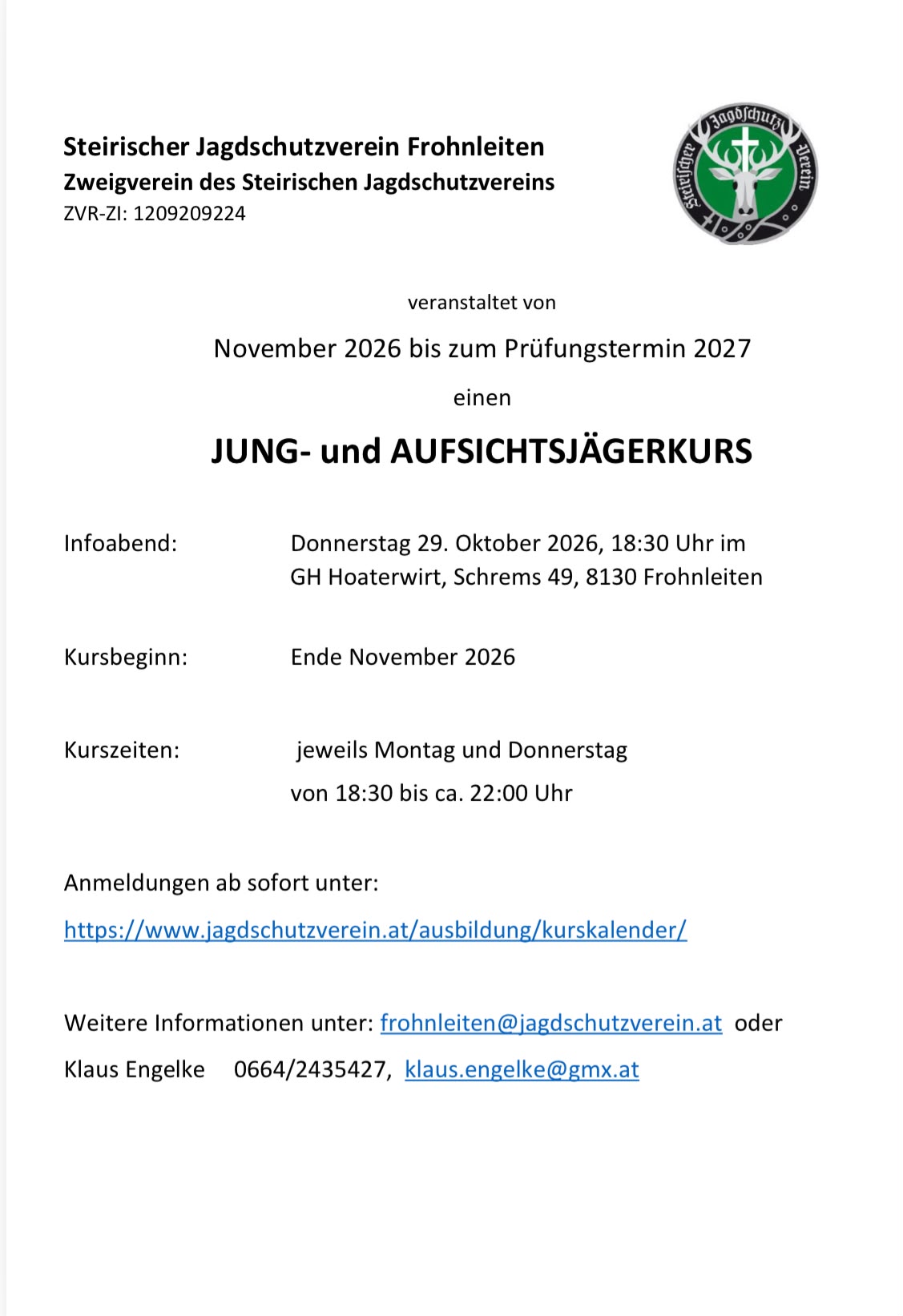 Jagdkurs 2026/2027