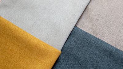 A close up of the Floyd Sofa swatches. Pictured are four colors.