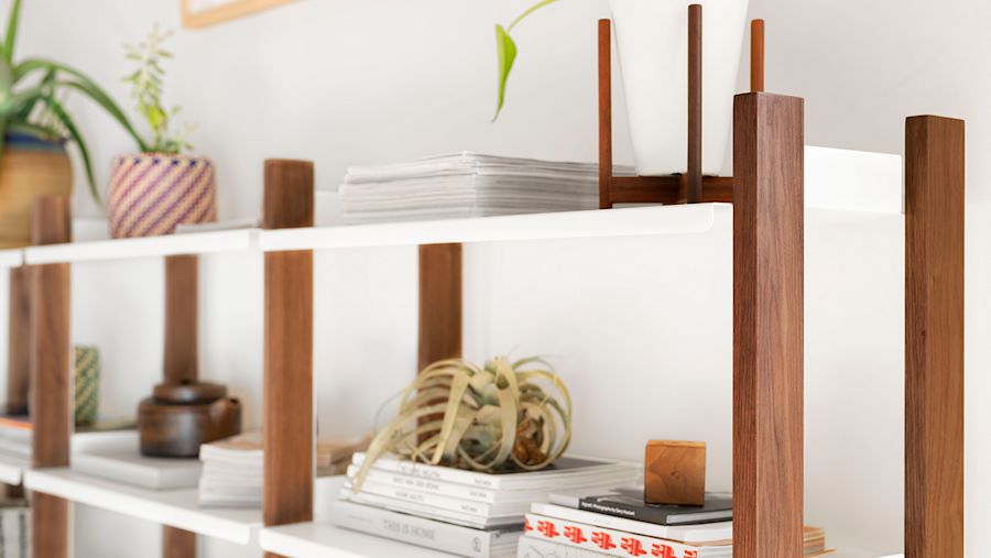 The Shelving System in Walnut/White Low