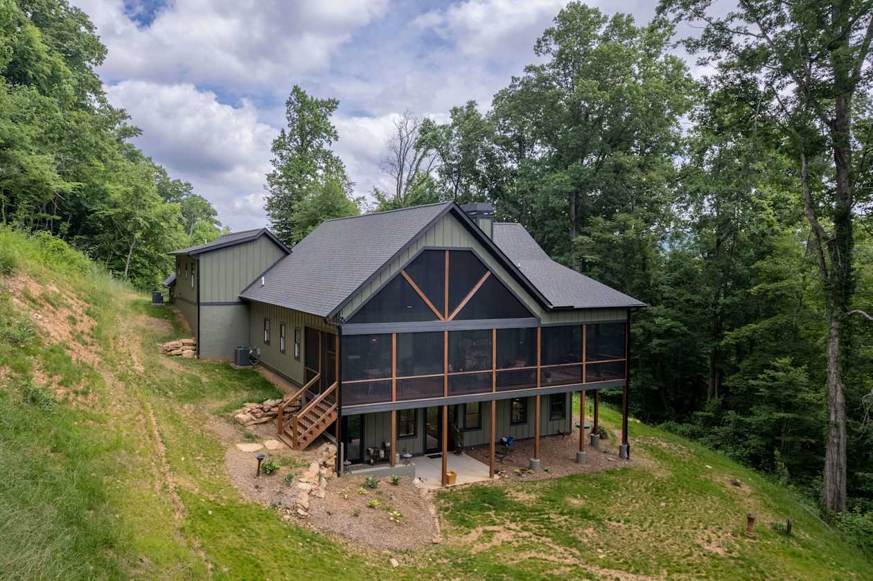 Back patio view of Leite home in Asheville